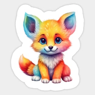 Rainbow Baby Fox Sticker
